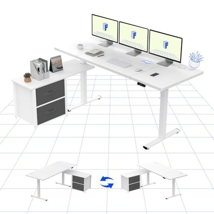 FLEXISPOT EB2 Bureau Assis Debout Avec Plateau Epissage 140x70cm 2