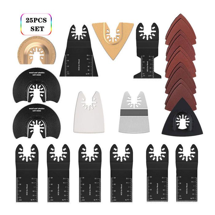 Kit De 156 Pièces Pour Ponceuse Oscillante : 3 Patins Triangulaires, 3 Patins à Doigts Et 150 Feuilles Abrasives - 10