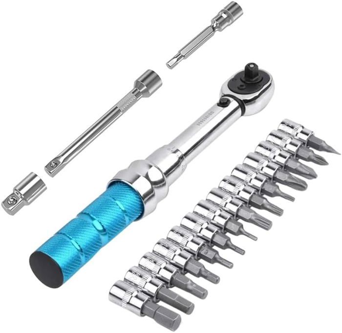 1-4DR 2-15Nm Mini clé dynamométrique de vélo réglable Ensemble Kit d'outils de réparation de