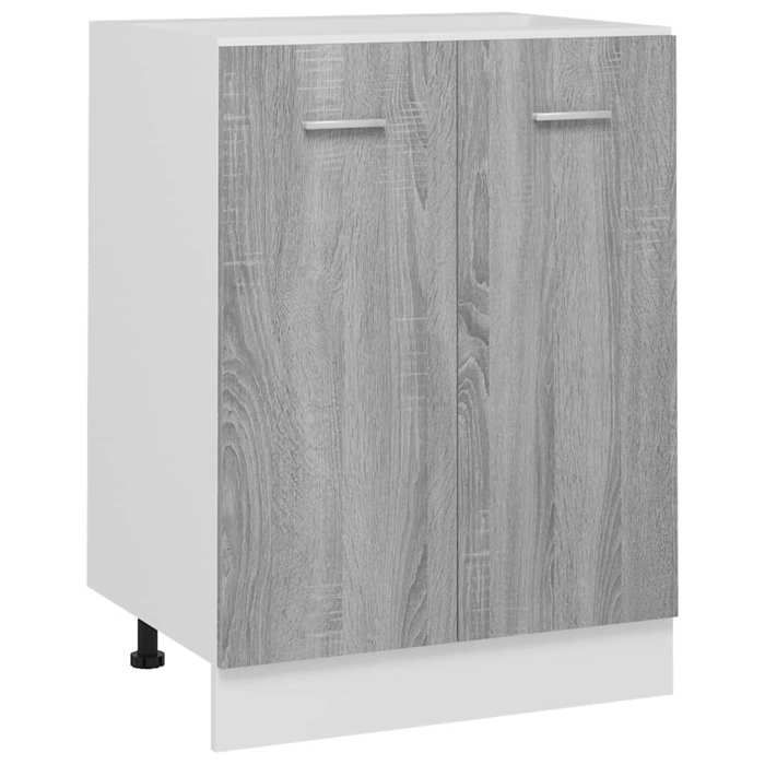 Armoire de plancher Meuble bas cuisine Armoire rangement Sonoma gris 60x46x815cm Bois dingénierie 4970072 FrenchDays