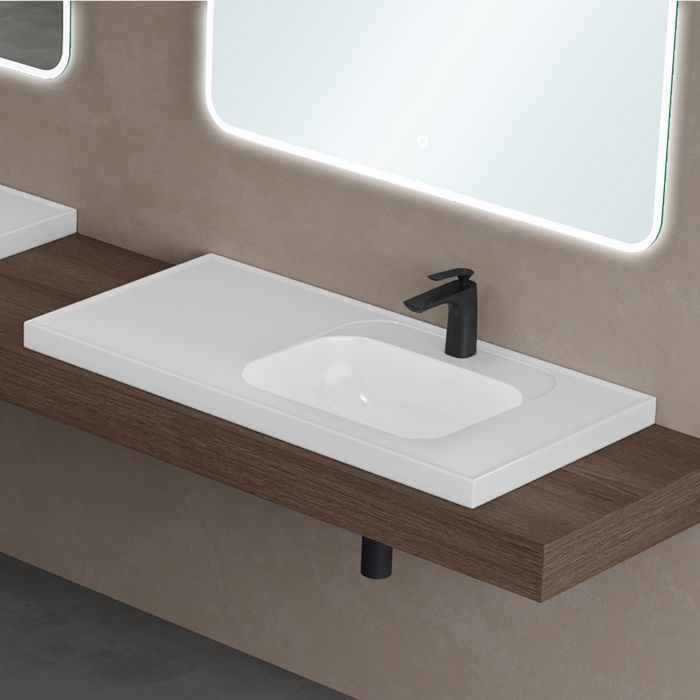 Lavabo Vasque à Encastrer En Céramique Blanc - Dimensions 610x465x175 Mm, Marque Eris-car, Neuf