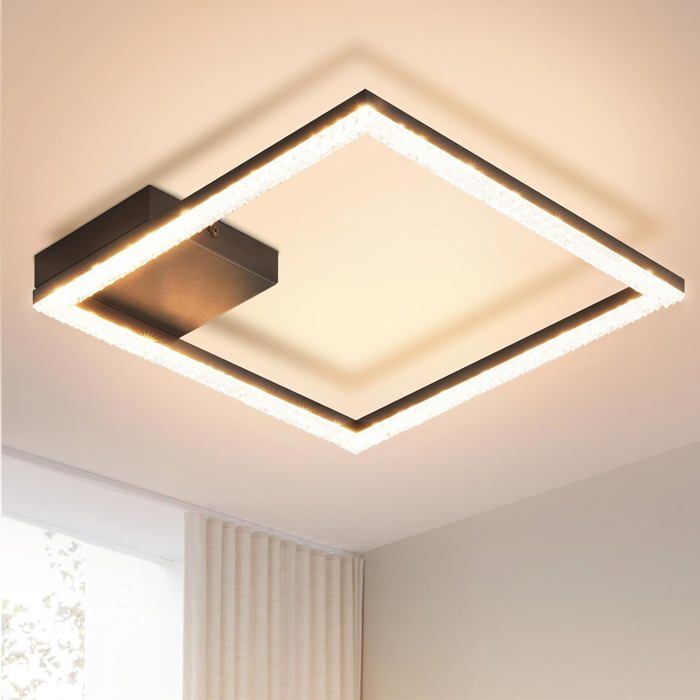 Homefire Plafonnier LED - 12W Noir Moderne Lampe de couloir 3000K Blanc Chaud Carré Lampe de salon pour chambre cuisine bureau Homefire Plafonnier LED - 12W Noir Moderne Lampe de couloir 3000K Blanc Chaud Carré Lampe de salon pour chambre cuisine bureau