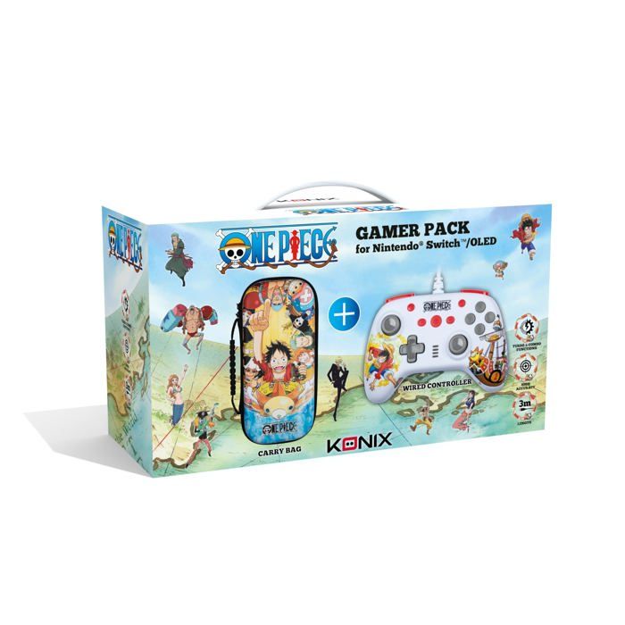 Konix One Piece Manette filaire pour Nintendo Switch Switch OLED et PC Luffy