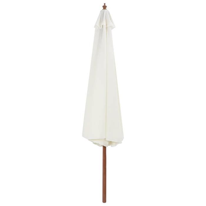 Vidaxl Parasol d'extérieur avec mât en bois - 350 cm - vue 2