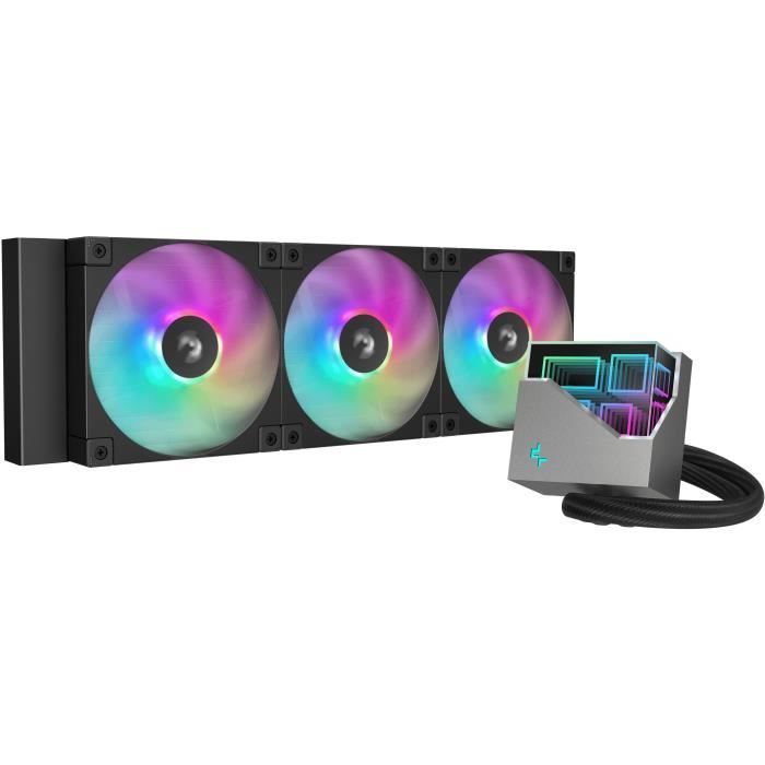 Refroidisseur de liquide – DEEPCOOL – LT360 ARGB – 12 cm – 600-2400 tr/min – Noir