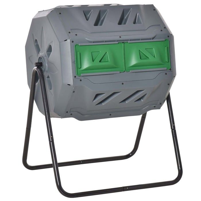 Drum composter 160l 2 - room Garden composter composteur rapide rotatif ...