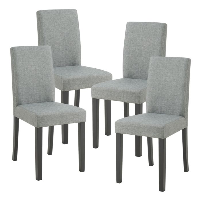 Lot de 4 chaises de salle à manger Hamburg gris clair
