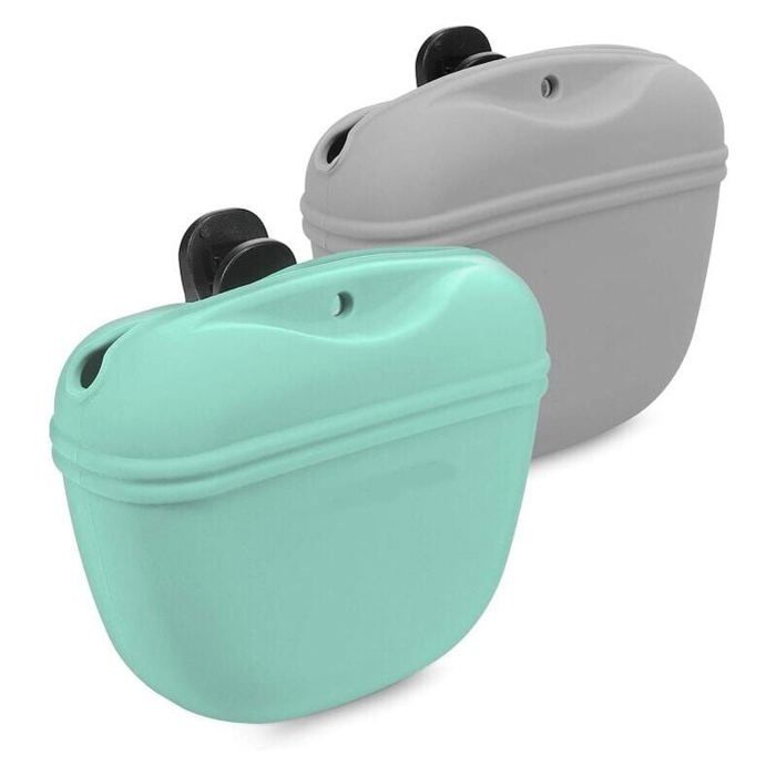 Sac friandises pour chien set de 2 pochettes avec clip en silicone cologique pour croquettes idal pour promenade ECHARPE DE PORTAGE