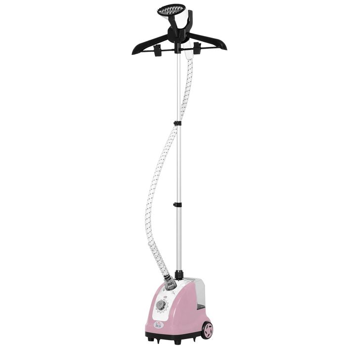 D&eacute;froisseur vapeur vertical d&eacute;froisseur &agrave; v&ecirc;tements 1,4L 1950W 32g/min tige telescopique rose