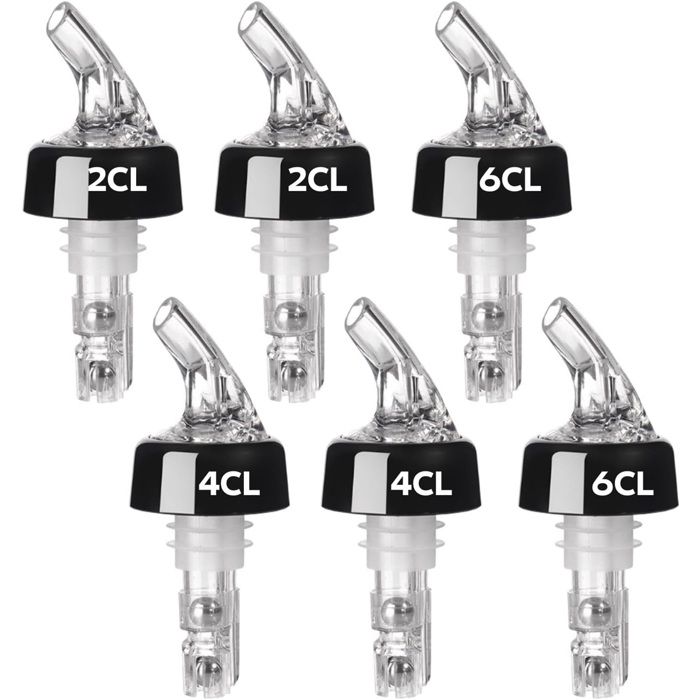 Lot De 4 Becs Verseurs De Jus De Bar En Plastique - 963,9 G - Couleurs Assorties - Pour Cocktails Et Cuisine