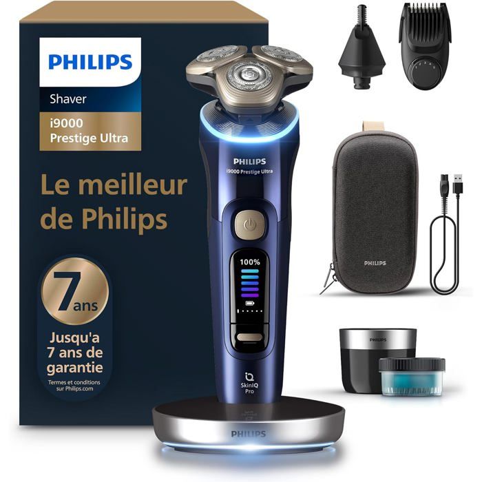 Rasoir Électrique Philips i9000 Prestige Ultra 100% Étanche Technologie Skin IQ Pro