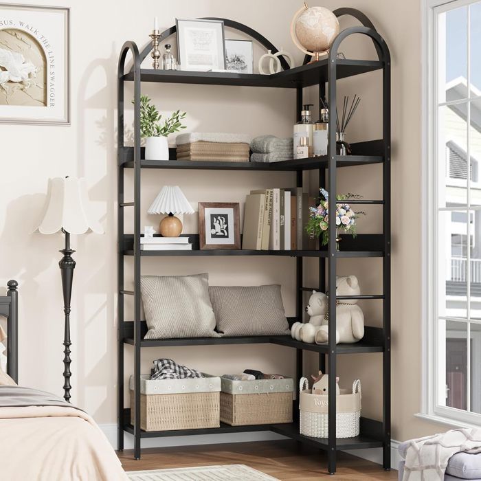 Bibliothèque dangle à 5 Niveaux -TOYS S -78 x 78 x 174 cm-Grande étagère dangle Industrielle étagère industriel sur Pied