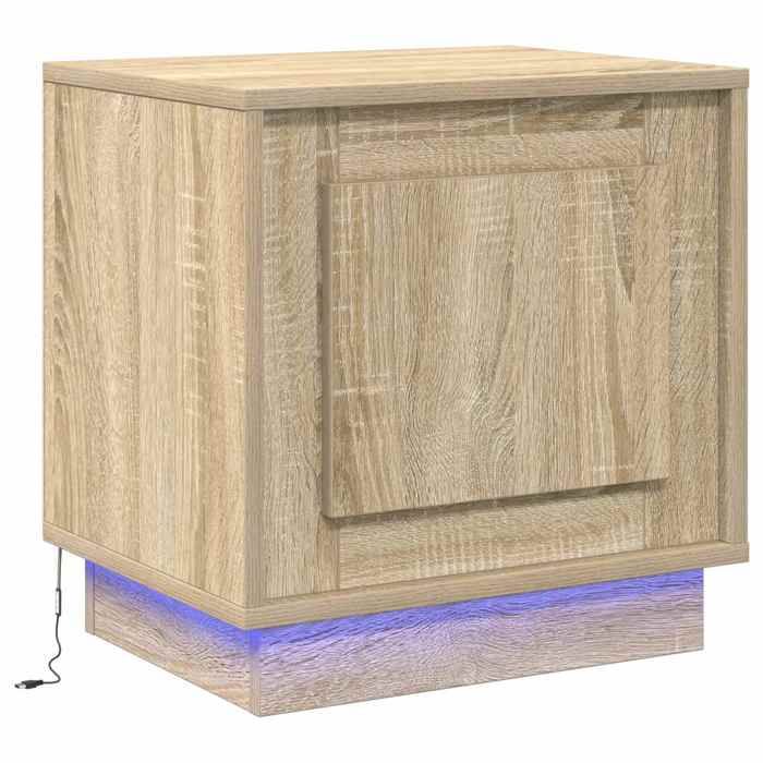 Cabinet de chevet 1 PC - Armoire de lit - MONNA - Contemporain - Chêne Sonoma 44x345x45cm@97876683