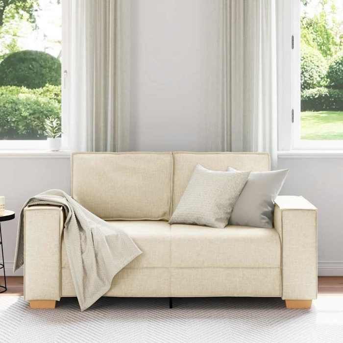 Canapé 2 places - charge max:220 kg - Sofa double - en lin 160x78x84 cm @311541