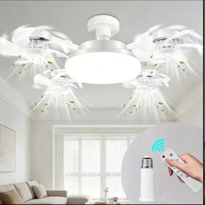 LED Ventilateur Plafond avec Lumiere4 Fan têtes Lampe Ventilateur Plafonnier3 VitessesLampe Ventilateurs Plafond Avec Douille E27