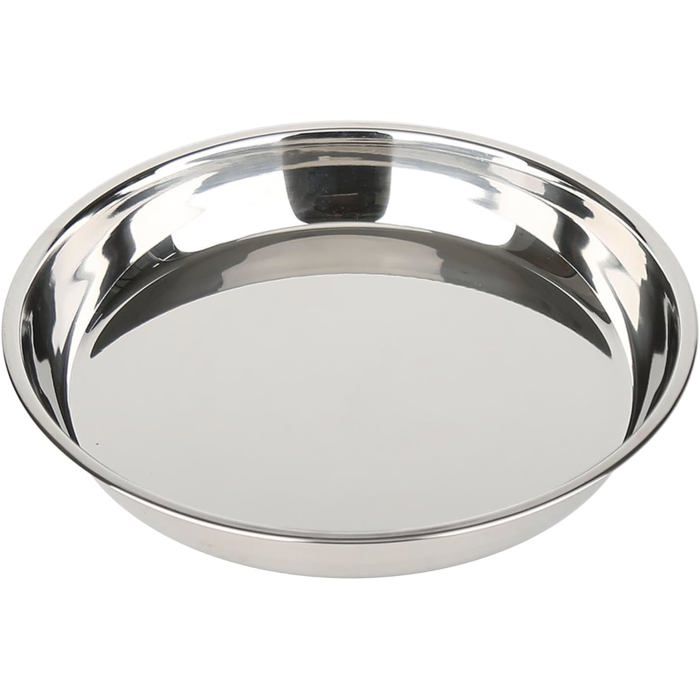 Plat à Four Rond en Acier Inoxydable 38 cm Couleur Argentée Multifonction pour Cuisson et Présentation Entretien Facile 1 Pièce
