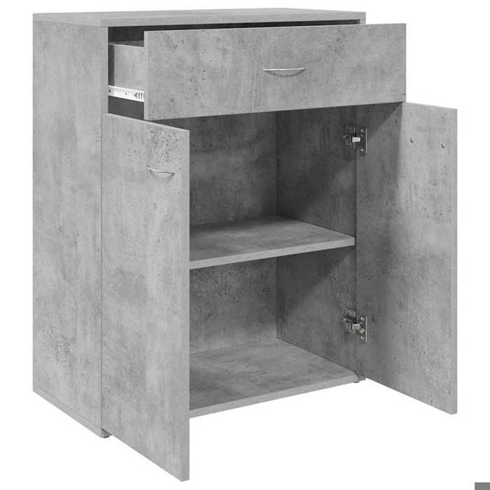 Gris Commode Salon CHIC Buffet bas/Cabinet 1 PC Gris béton 60x30x75 cm Bois dingénierie N12885