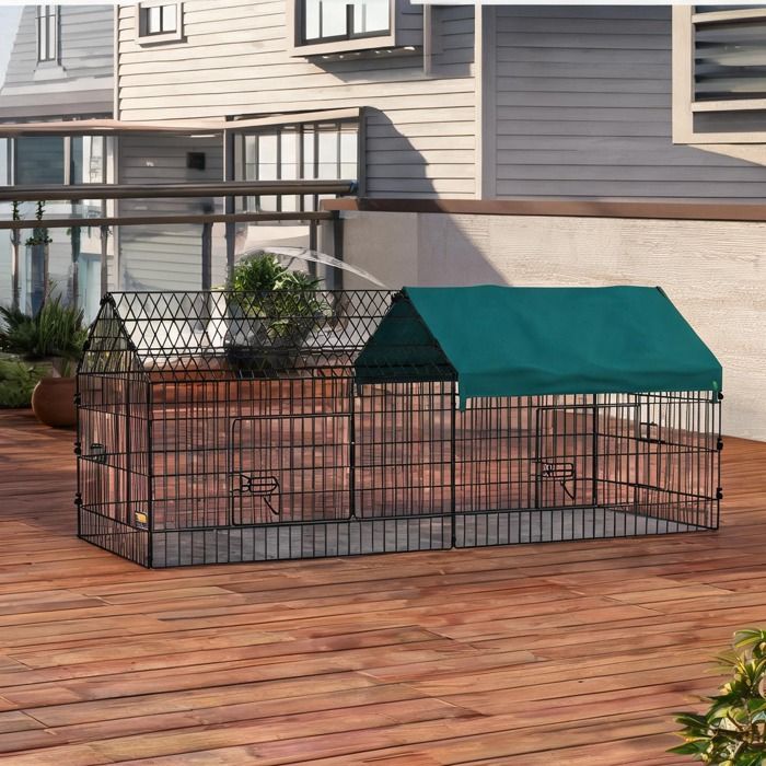 Hamster Hutches and Cages with Vert Acier and 72.8 x 29.5 x 29.5 in Parc enclos acier pour petits animaux avec toit