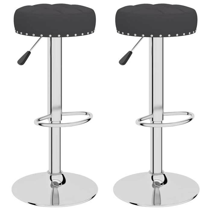 Noir Tabourets de bar lot de 2 noir tissu - Fauteuil/Chaise LV5074