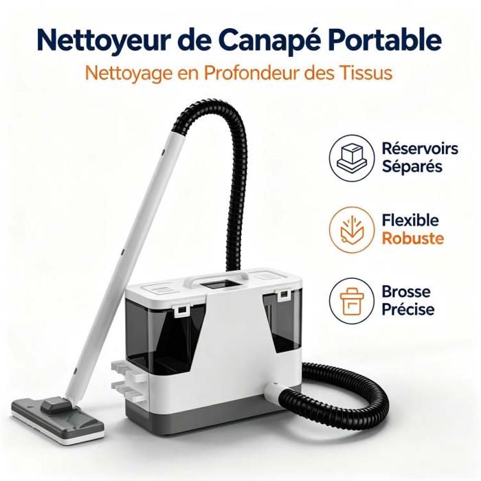 Nettoyeur Vapeur 2500W Canapé Tapis – Eau Froide & Vapeur 160°C – Aspirateur Soufflant Séchant – Auto-nettoyage – Réservoir 2L/1 6L