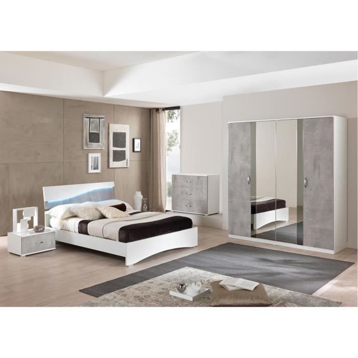 Lidwina Chambre Complete 160x200cm Avec Armoire Achat Vente