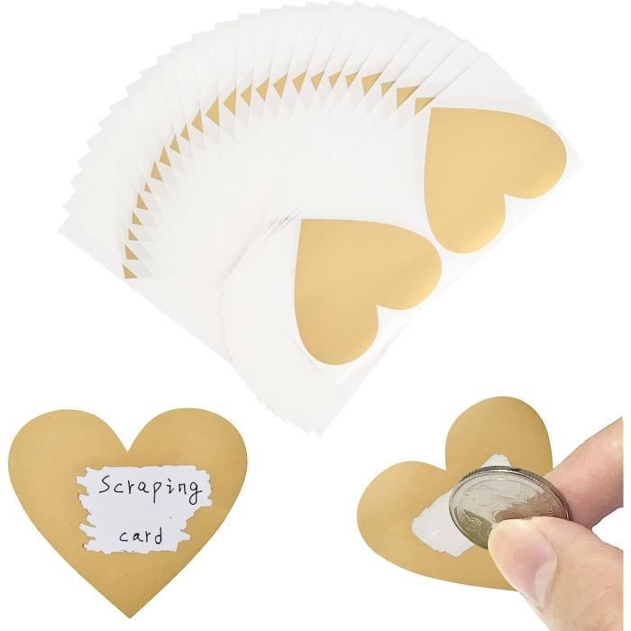 100 étiquettes à Gratter Rondes Or & Argent - Diamètre 5cm - Autocollantes - Pour Jeux, Cadeaux, événements