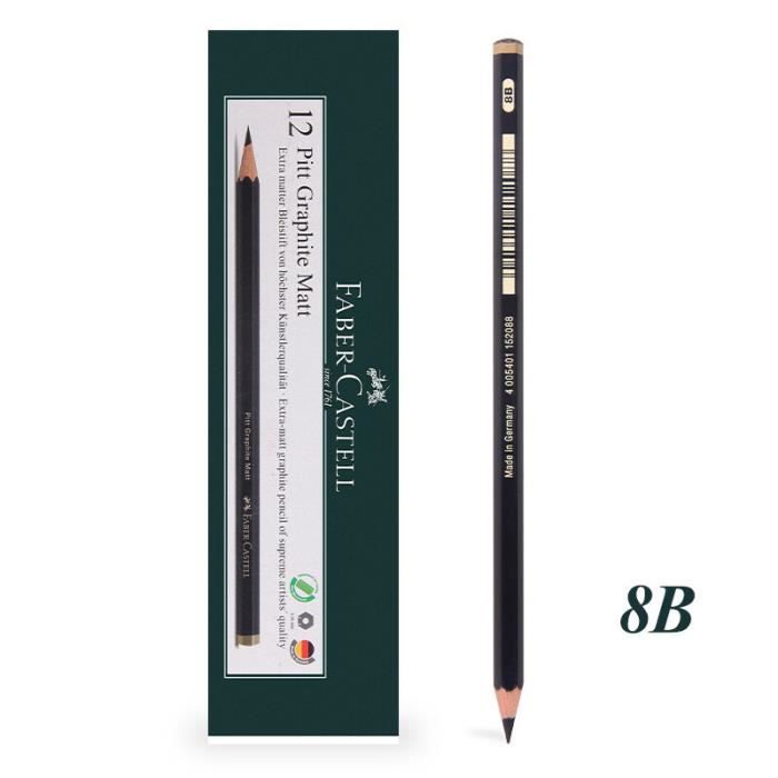 Crayon graphite,crayon de croquis noir mat,3 pièces,pour peinture