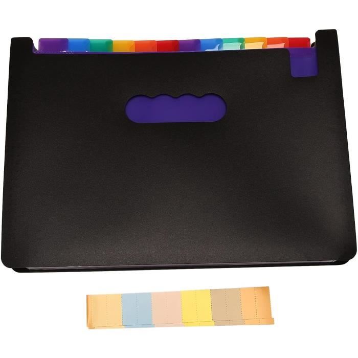 12 Pièces De Dossiers De Documents A4 Pour Le Rangement, Pochettes Pour