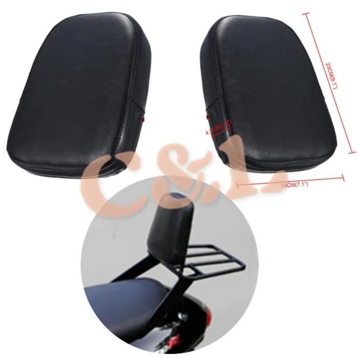 Black Rectangular Backrest Sissy Bar Cushion Pad Fit For Harley
