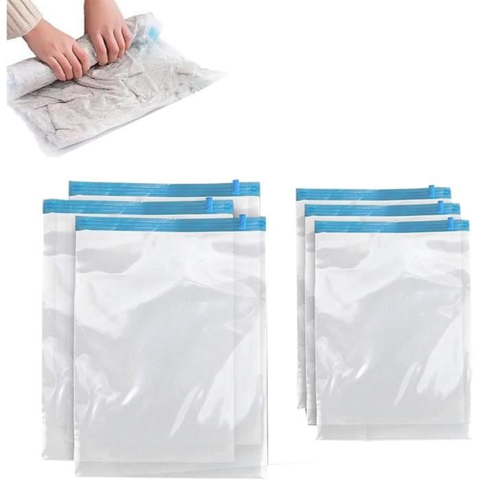 Ensemble De 6 Sacs Sous Vide A Rouler A La Main Pour Rangement Et Compression Ideal Pour Les Voyages Et Le Rangement De Vet u1176 Cdiscount Maison