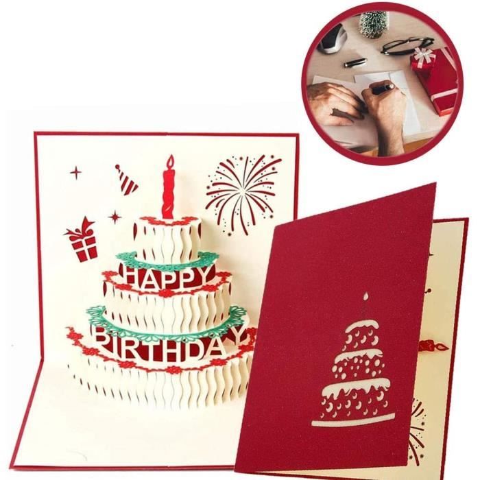 D Anniversaire Popup Carte De Voeux Carte Anniversaire Pop Up 3d Gateau Pour Vos Parents Amis Et Amants Special Pour Enfants Femm Cdiscount Beaux Arts Et Loisirs Creatifs