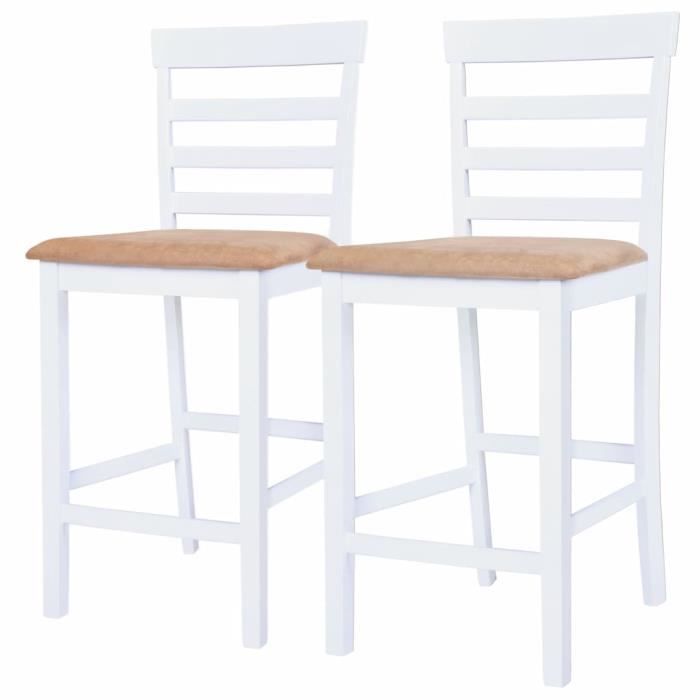 chaises de bar - hengxuan - blanc - tissu - vintage - lot de 2