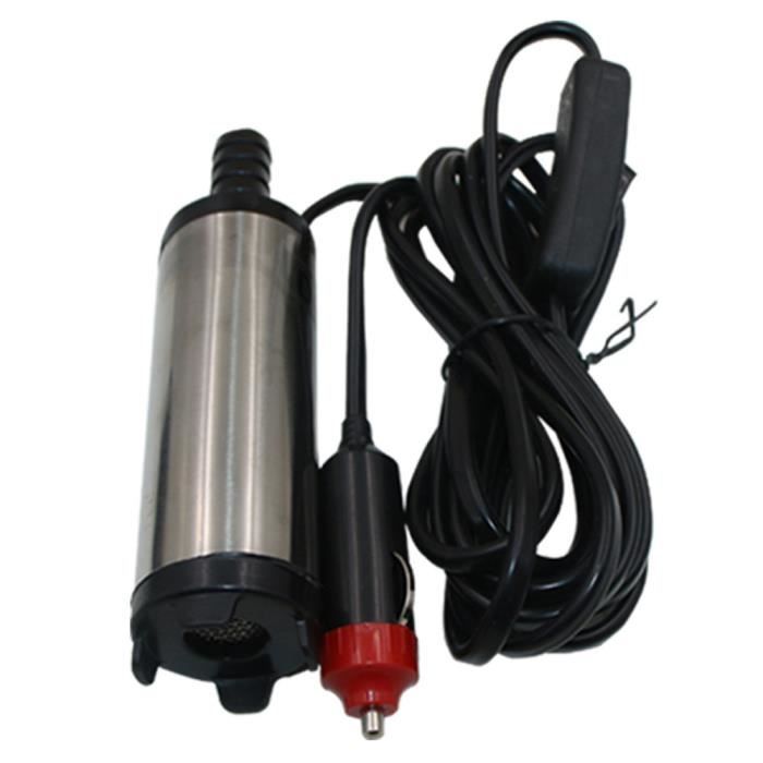Favoto Pompe Submersible 38mm Huile et leau Carburant Diesel Electrique Transférer Moteur en Cuivre avec Cigare-Allume pour Voiture 12V 