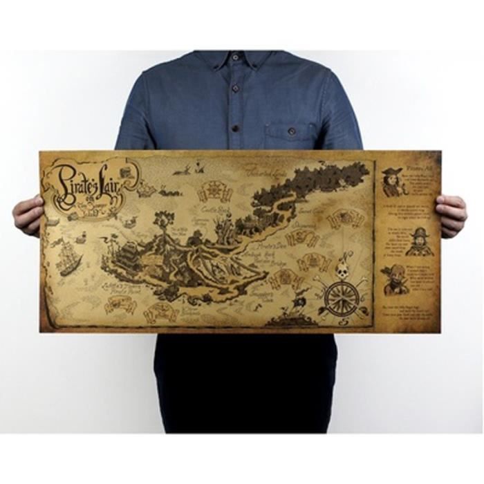 Affiche De Mur En Papier Kraft Decoration Murale Carte De Pirate Nest Sticker Vintage Decoration De Chambre Bar Boutique Cafe Achat Vente Affiche Poster Cdiscount