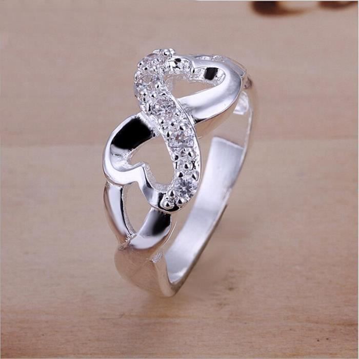 Taille 6 10 Silver Ring Infinity Mariage De Coeur Engagement Promesse Proposer Cocktail Achat Vente Alliance Solitaire Taille 6 10 Silver Ring Inf