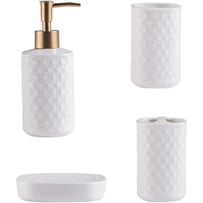 Qtip Lot De 4 Pots D'apothicaire Transparents Avec Couvercles, 283,5 G, Organisateur De Salle De Bain, Conteneurs Pour Boules De Coton, Cotons-tiges, Tampons Ronds En Coton Et Fil Dentaire, Décoration