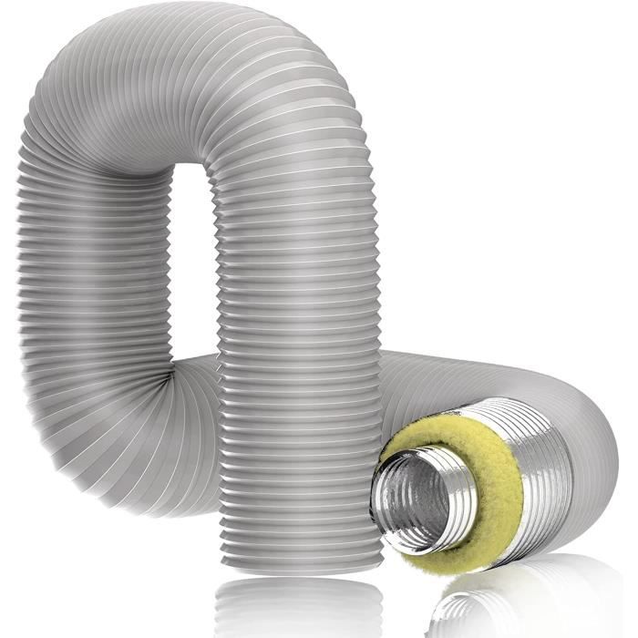 Tuyau d'évacuation d'air en Aluminium - Isolant Thermique et Acoustique  105-110 mm Conduit Tube de Ventilation Flexible pour [506] - Cdiscount  Bricolage