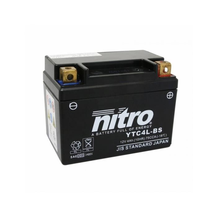 Batterie 12v 4 ah ytc4l-bs nitro sans entretien gel pret a l'emploi (lg120xl71xh91)