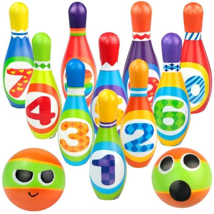 jeux d exterieur pour enfants ou maison 10 bowling equipement sportif quilles enfant 2 boules quille bowling materiel cuir pu cdiscount jeux jouets