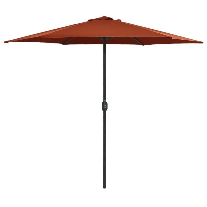 Magnifique Parasol Pour Balcon Jardin Terrasse Pique Nique D Exterieur Et Mat En Aluminium 270x246 Cm Terre Cuite Achat Vente Parasol Magnifique Parasol Pour Cdiscount
