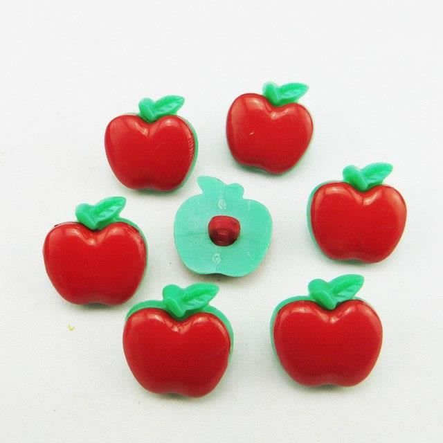 Mercerie 10 boutons 18MM pomme rouge en résine pour Couture