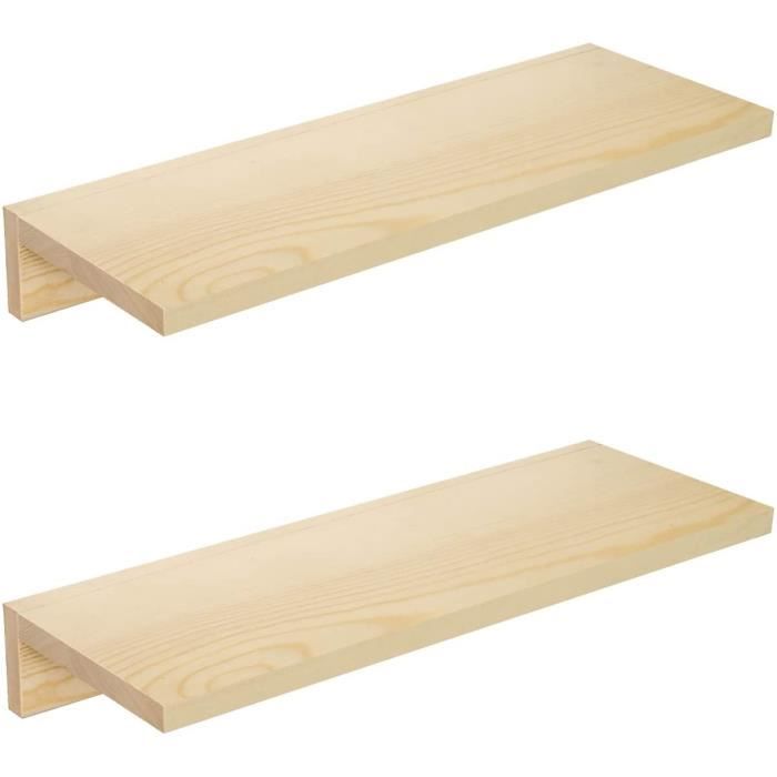 Étagères Murales En Bois Flottant Mazjoaru - Lot De 3 Avec Design Perles - Pour Chambre Enfant, Salon, Cuisine (58 Cm)