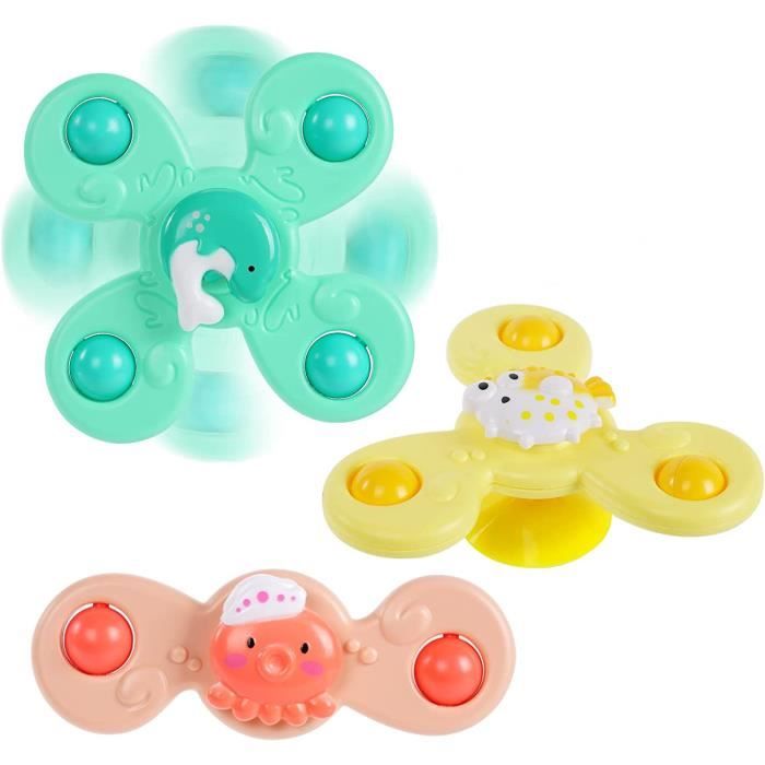 mignon 3pcs animaux ventouse spinner jouets fille garçon cadeaux, jouets  sensoriels jouets d'apprentissage pour les tout-petits, bébé bain jouets  bébé cadeau ensemble
