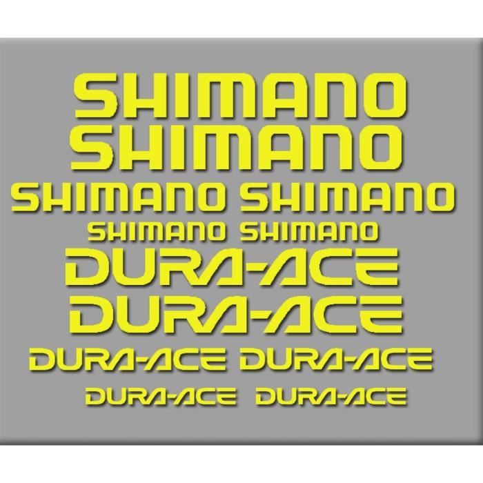 Ecoshirt AJ-XMIE-SJZ8 - COMMUTATEUR KVM - Autocollants Auto-adhésifs pour Shimano Dura-Ace R227 Jaune