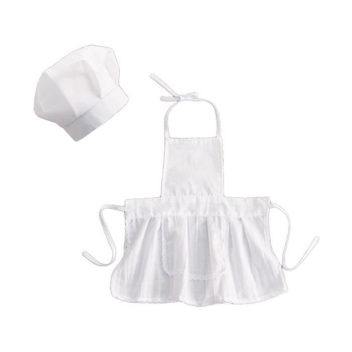 1 ensemble tablier et chapeau pour enfants et manches, tablier de chef