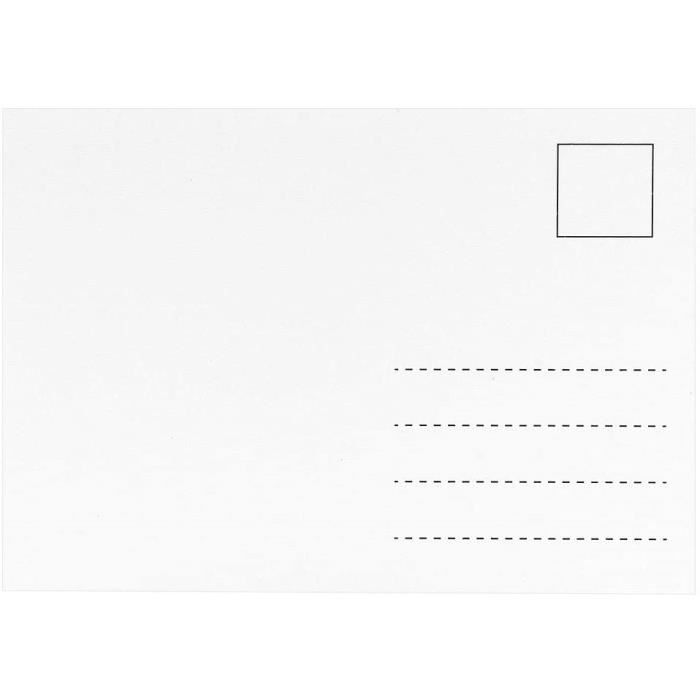Lot de 100 cartes postales blanches Format A6 10,5 x 14,8 cm