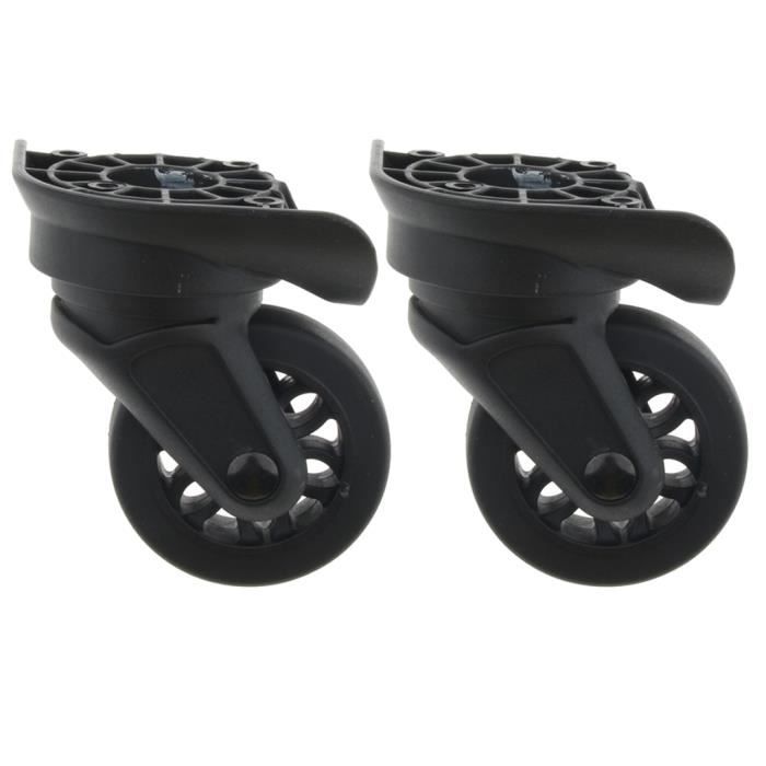 Lot De 4 Roulettes De Valise Pivotantes - Caoutchouc Silencieux, 59mm, Double Roulement à Billes | Pour Chariot, Sac à Roulettes, Réparation