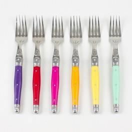 Coffret 6 fourchettes Laguiole couleurs