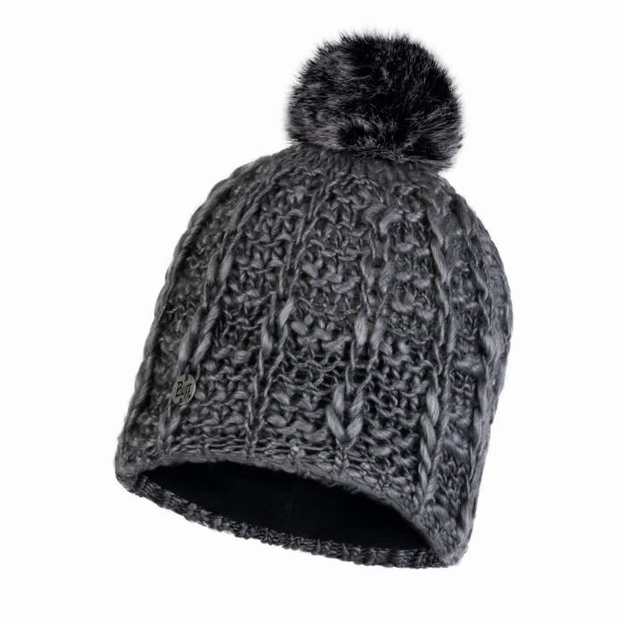Bonnet Chaud MIXTE Noir Doublé Polaire Gris - Taille Unique - Hiver Confortable