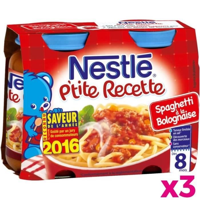 Nestle P Tite Recette Spaghetti A La Bolognaise 2x0 G Des 8 Mois Lot De 3 Achat Vente Plats Cuisines Nestle P Tite Recette Spaghetti A La Bolognaise